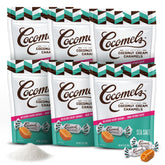 Cocomels pack frontal mostrando seis bolsas resellables y diseño atractivo