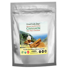 Coconut Country Living's bolsa frontal mostrando canela de Ceilán y su envase resellable