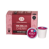 Coffee Beanery caja frontal mostrando 12 cápsulas y sabor cereza