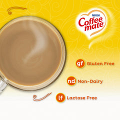 Coffee‑Mate crema avellana vertida en taza de café, añade cremosidad y aroma