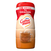 Coffee Mate paquete frontal mostrando la marca y beneficio de cremosidad