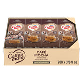 Coffee mate paquete frontal mostrando 200 tarrinas, conveniencia instantánea