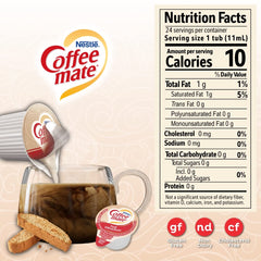 Coffee mate caja abierta con monodosis alineadas, fácil reparto