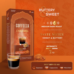Taza de espresso vainilla Coffeeza con crema densa, aroma envolvente