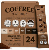 COFFREE frente del paquete mostrando conteo y características