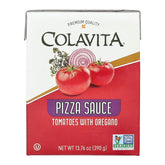 Colavita salsa para pizza en frasco mostrando etiqueta y tamaño beneficiosa para pizzas caseras