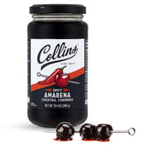 Collins frasco frontal con cerezas amarena para presentación mejorada