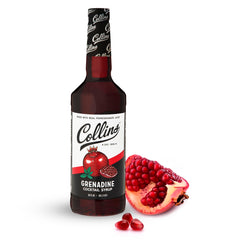 Collins botella frontal 32 oz mostrando etiqueta clara y volumen