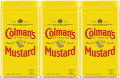Colman's lata frontal amarilla y roja que facilita identificación y almacenamiento