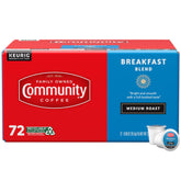 Community Coffee vista frontal del paquete de 72 cápsulas, conveniencia instantánea