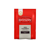 Community Coffee caja frontal mostrando 40 sobres, práctico para reposición