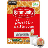 Community Coffee frontal del paquete mostrando 24 cápsulas y conveniencia