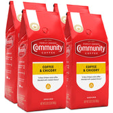 Community Coffee paquete frontal mostrando diseño y tamaño práctico