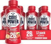 Core Power botella frente mostrando etiqueta y beneficio proteico