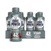 Core Power botella frontal mostrando etiqueta y sabor chocolate como recuperador rápido