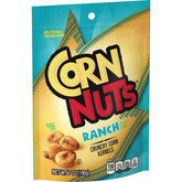 Corn Nuts empaque frontal mostrando branding y sabor ranch disfrutado fácilmente