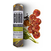 Coro salami finocchiona frontal mostrando paquete y peso 5oz