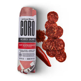 Coro sopressata frontal con empaque visible y atractivo sabor