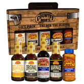 Country Bob's pack frontal mostrando las cinco piezas y beneficios de sabor