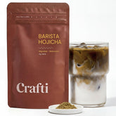 Crafti hojicha envase frontal mostrando diseño y tamaño beneficioso