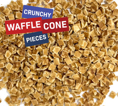 crait primer plano textura crujiente de los waffle cone pieces