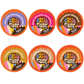 Crazy Cups paquete frontal mostrando las 24 cápsulas y variedad de sabores