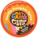 Crazy Cups frente del paquete mostrando diseño y cantidad 22 cápsulas, conveniencia inmediata