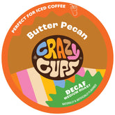 Crazy Cups frente del paquete mostrando marca y beneficio sin cafeína