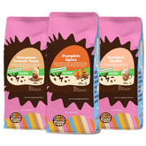 Crazy Cups frente del paquete surtido mostrando las tres bolsas y variedad