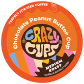 Crazy Cups frontal del envase mostrando 22 cápsulas y sabor chocolate cacahuate