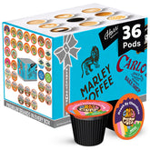 Crazy Cups pack frontal mostrando 36 cápsulas y variedad de sabores