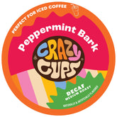 Crazy Cups frontal del paquete mostrando 22 cápsulas y sabor festivo