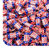 CRAZYOUTLET empaque frontal de caramelos patrióticos mostrando colores y cantidad