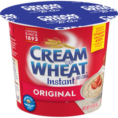 Cream of Wheat taza frontal mostrando el envase y conveniencia inmediata