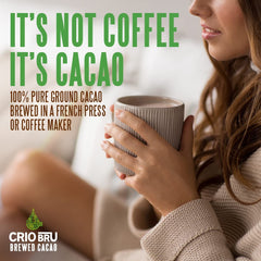Crio Bru en prensa francesa lista para servir, extracción con sabor a chocolate