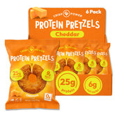 Crisp Power paquete frontal cheddar mostrando aspecto apetitoso y alto aporte proteico