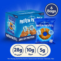 CRISP POWER pretzel en mano listo para comer, ideal para llevar