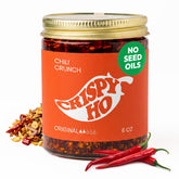Crispy Ho frasco frontal mostrando etiqueta y color vibrante