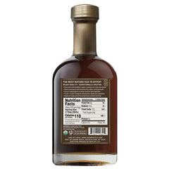 Crown Maple detalle del rótulo orgánico y certificaciones claras