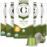 Cru Kafe caja frontal mostrando 50 cápsulas y diseño atractivo