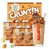 CRUNTIN paquete frontal mostrando diseño y porciones, útil para elegir rápidamente