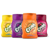 Crush vista frontal de las cuatro botellas mostrando la variedad y conveniencia