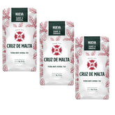 Cruz de Malta paquete frontal mostrando presentación pack de tres y conveniencia