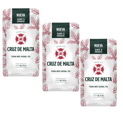 Cruz de Malta paquete frontal mostrando presentación pack de tres y conveniencia