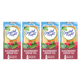 Crystal Light paquete frontal mostrando diseño y sabor frambuesa