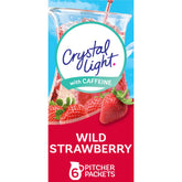 Crystal Light frente del empaque mostrando 6 sobres y beneficio práctico