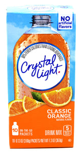 Crystal Light frente del empaque mostrando múltiples paquetes, conveniencia inmediata