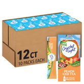 Crystal Light frente del empaque mostrando 120 sobres y conveniencia