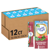 Crystal Light frente del empaque con 120 sobres, práctico y ligero