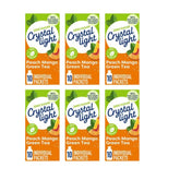 Crystal Light empaque frontal mostrando sabor durazno mango y beneficio práctico